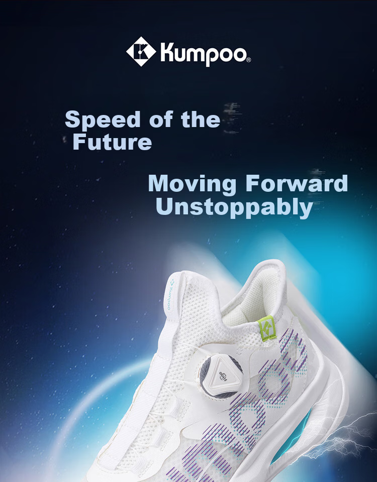 KUMPOO Badminton Shoes, Shock-Absorbing Breathable Button Laces, Men's And Women's Sports Shoes, Hou Yi PRO KH-G826S, White, Size 35 1