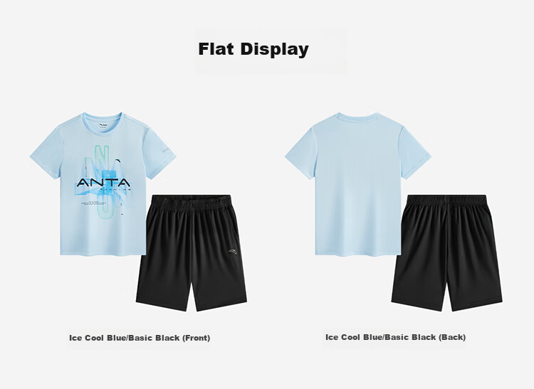ANTA Children's Sportswear Set, Boys' Short-Sleeve T-Shirt And Shorts Two-Piece Set, Summer Outfit A52527720 23