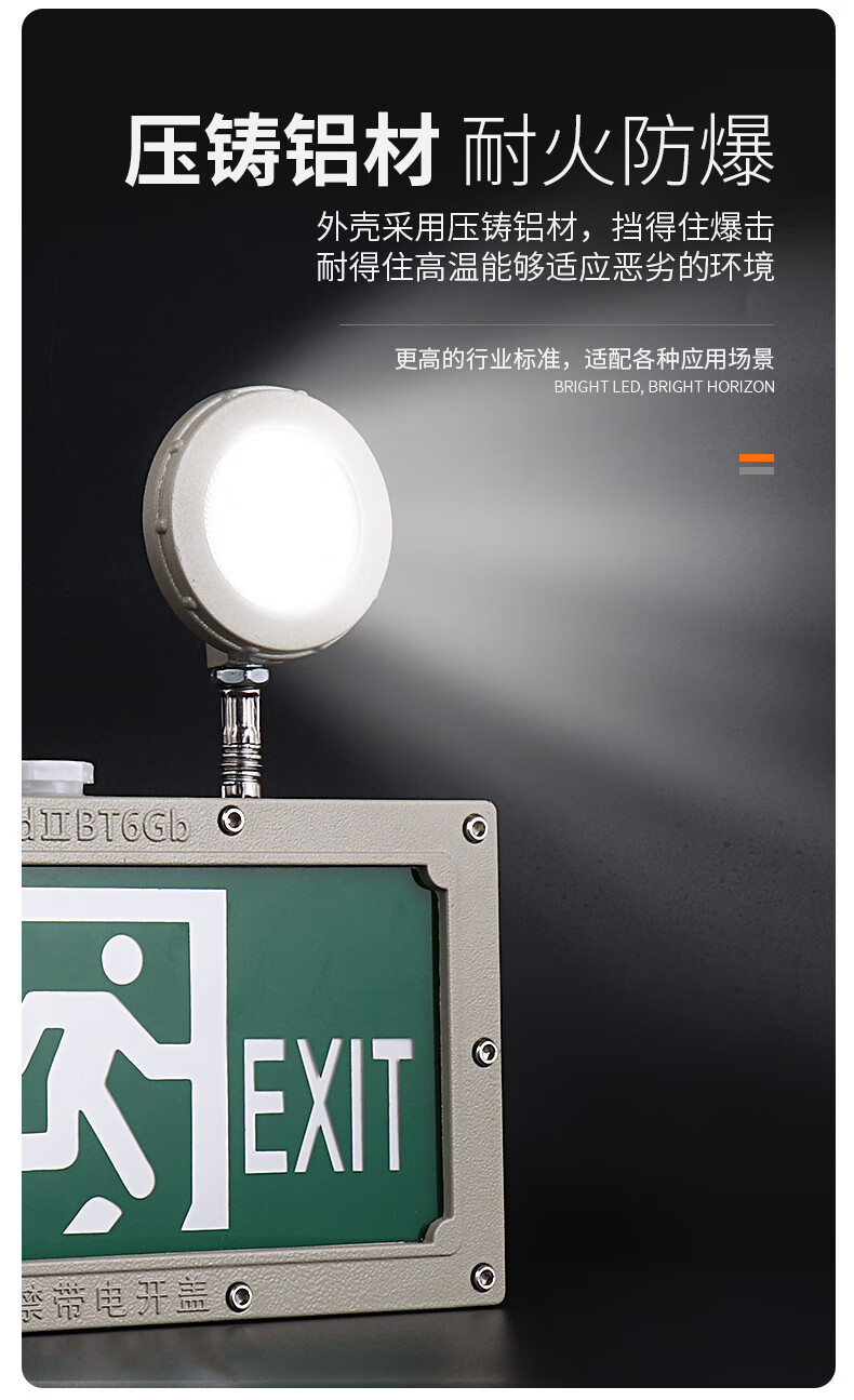 BOSAN LED Explosion-Proof Fire Emergency Double-Head Light Two-in-One Right Exit Evacuation Sign Emergency Escape Fire Passage Indicator Light 1