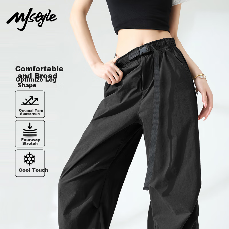 MJ STYLE Functional Cargo Paratrooper Pants for Women, Summer 2026, Cool And Lightweight, Sun Protection, Casual Outdoor Hiking, Two-Way Wear Sports Pants