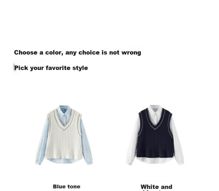 Semir [Mall Matching Style], Women's Long-Sleeve Shirt, V-Neck Vest, Spring 2025, Loose-Fitting Two-Piece Set, 101125105011 9
