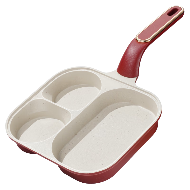 SSN Three-In Non-Stick Frying Pan, Flat Bottom Pan for Home Use, Egg Pan, Thick Omelet Griddle, Compatible with Induction Cooker And Gas Stove