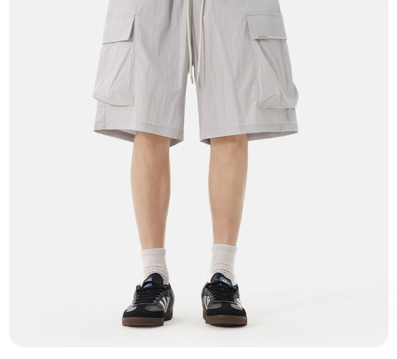 LangSha Men's Summer Breathable Lightweight Loose Casual Outdoor Quick-Dry Running Fitness Ice Silk Shorts 29