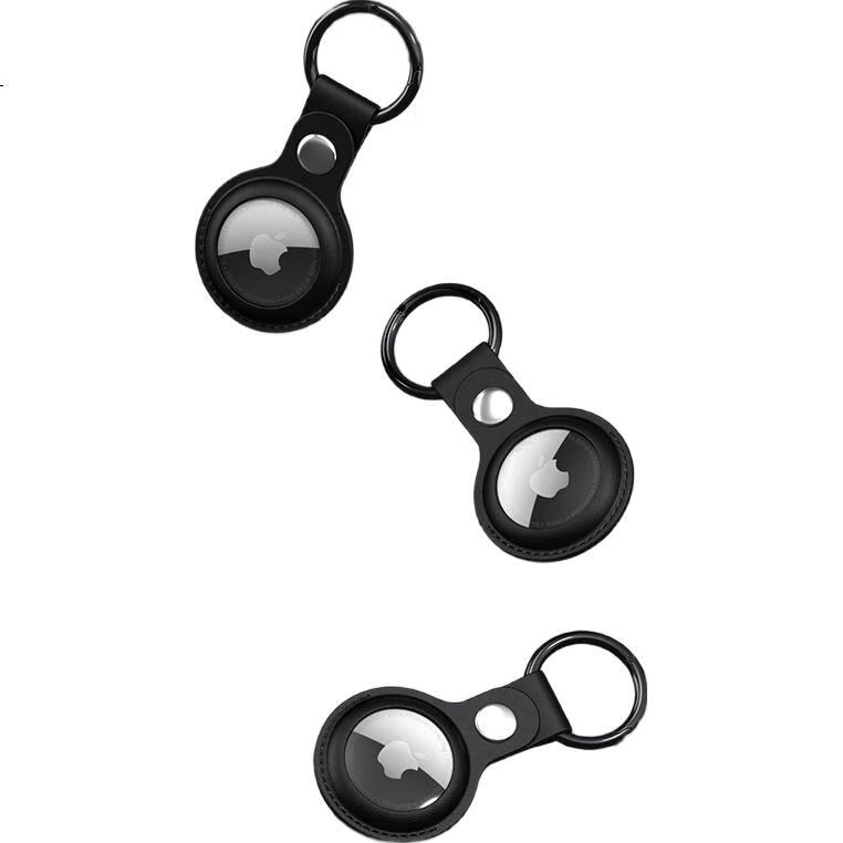Защитный чехол ESCAPE для Apple AirTag, из искусственной кожи, с брелоком, для защиты от потери, противоударный, элегантный черный