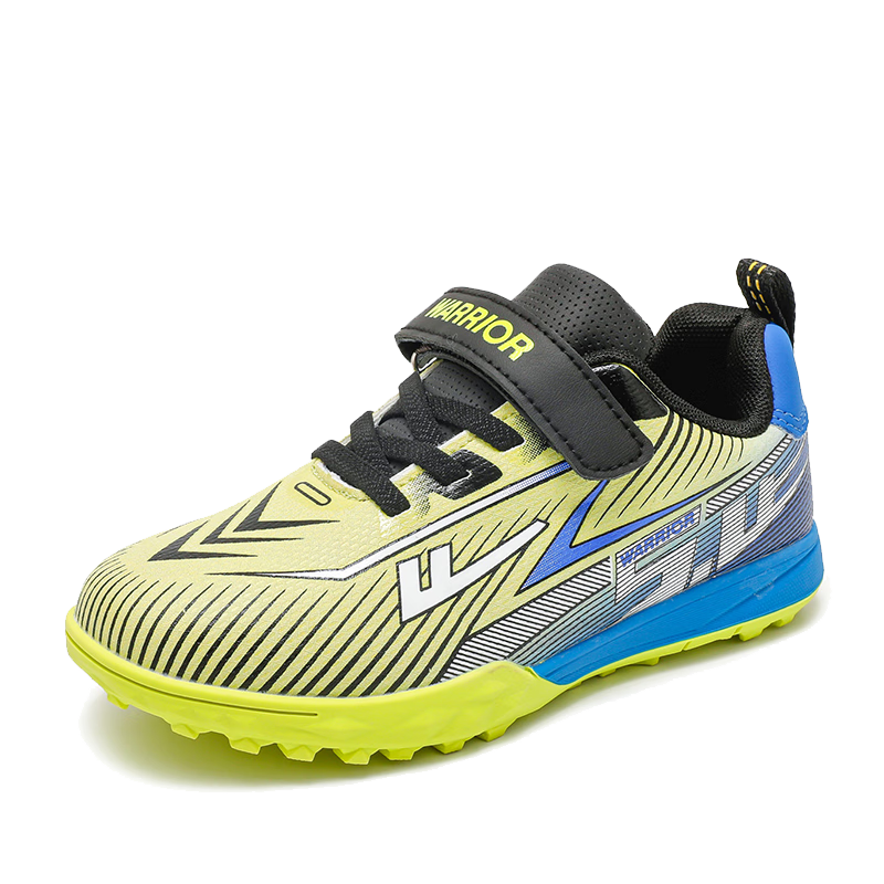Warrior Boys' Soccer Cleats Studded Youth Kids' Football Shoes WZ-B776T Fluorescent Yellow/Navy Blue Size 37