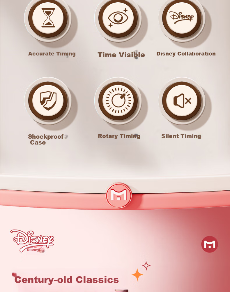 Timess Disney Collaboration Visual Timer, Student Time Management Tool, Kitchen Cooking Electronic Timer, Live Streaming Timer, Back to School 4