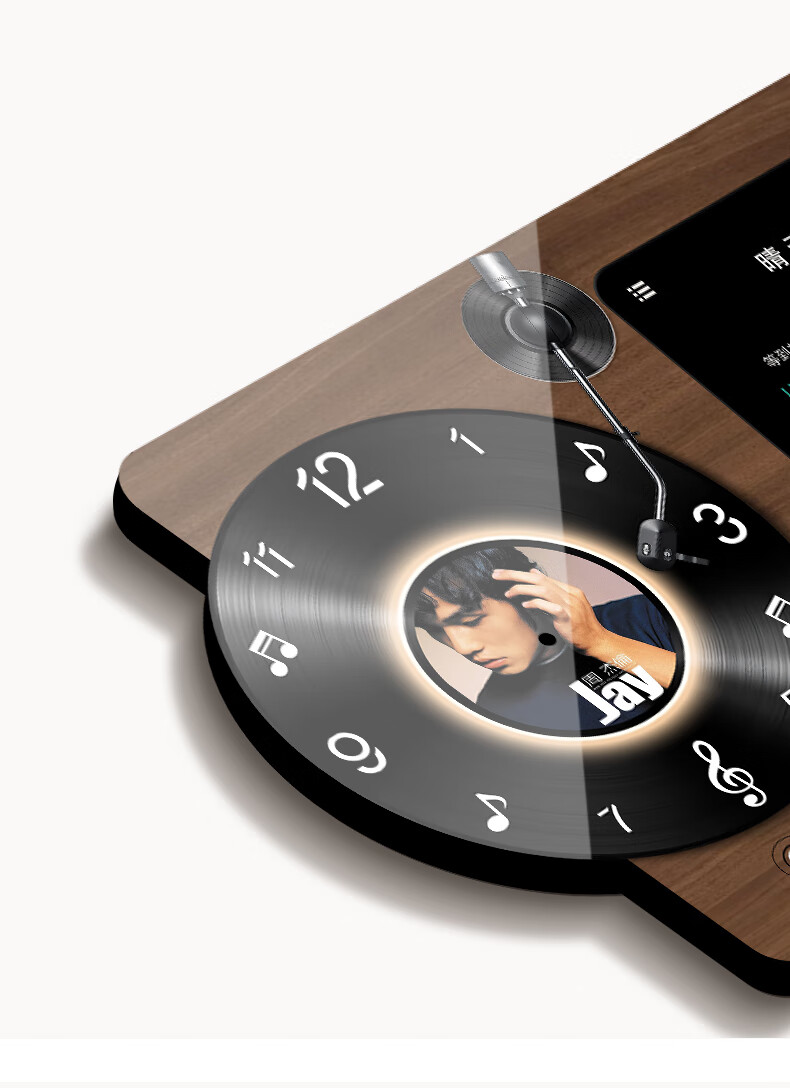 Haojiubujian Vintage Cream-Style Electric Meter Box Decorative Painting, Power Distribution Box with Clock, Black Vinyl Record Cover Painting, Electric Switch Box Mural 1