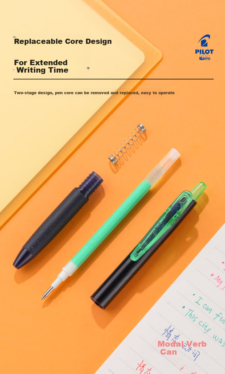 PILOT JUICE Gel Pen, Colorful Retractable Pen, Signature Pen, Water-Based Pen, Student Planner Pen, Stationery Office Supplies, LJU-15 0.5mm, Neon Apricot 12