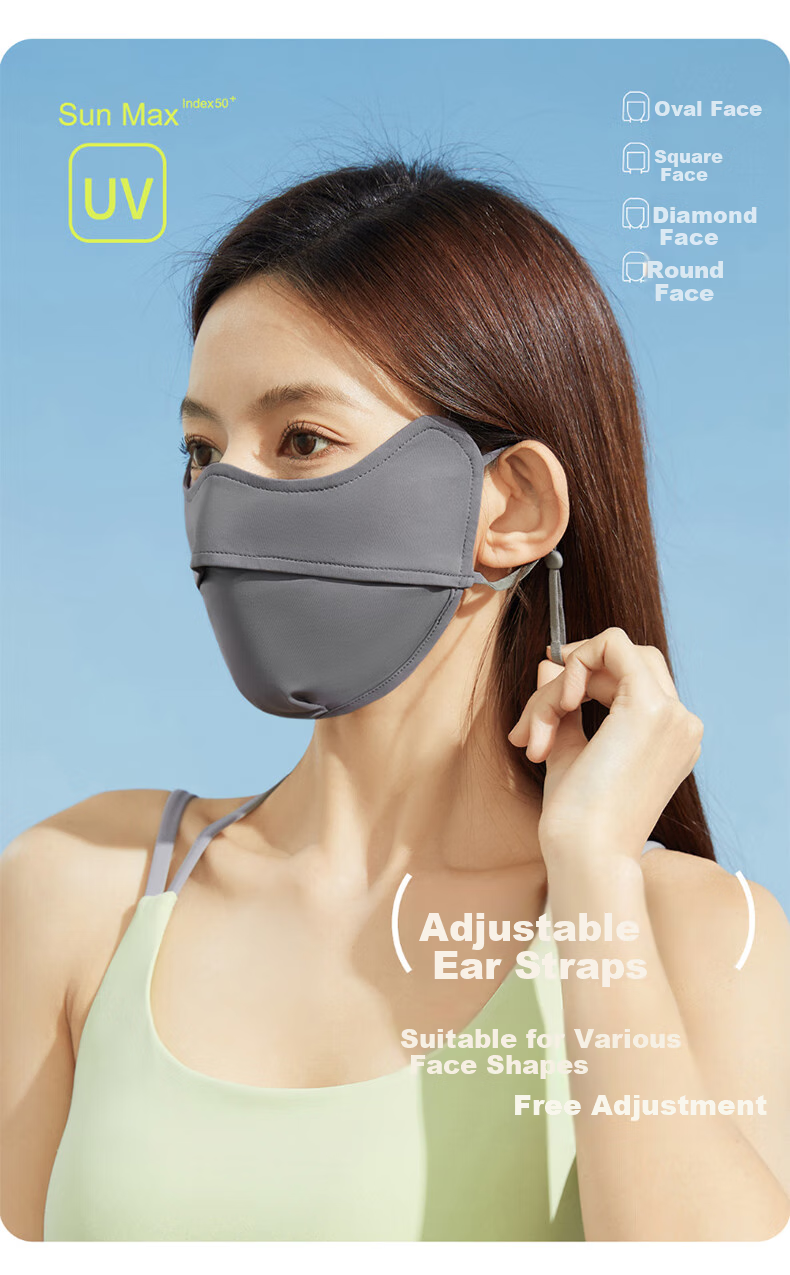 DUSENNA Ice Silk Sun Protection Face Mask for Women, Cycling, Hiking, Summer UV Protection, Breathable, Full-Face Sun Shield 5