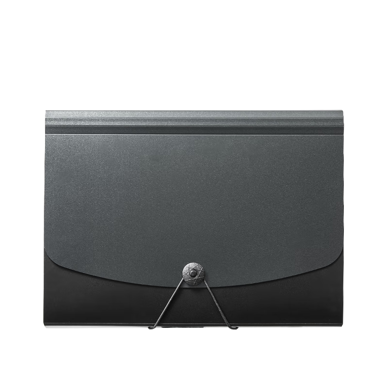 Deli A4/13 Compartment Flying Disc Buckle Two-Tone Handheld File Bag Accordion File Folder Exam Paper Folder Document Protector for Study, Office And Business 5558 Gray