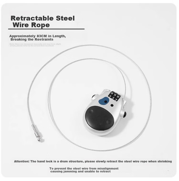 Shouli Retractable Steel Cable Padlock, Combination Lock, Helmet Lock, Bicycle Lock, Extended Steel Cable, Travel Gym Mini Padlock 5