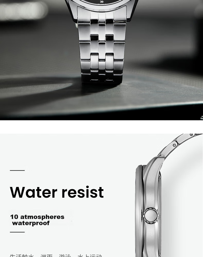 CITIZEN Watch for Men, Japanese And Korean Style, Eco-Drive, Date Display, Steel Band, Minimalist Business Design, Gift for Boyfriend, BM7560-59L 6
