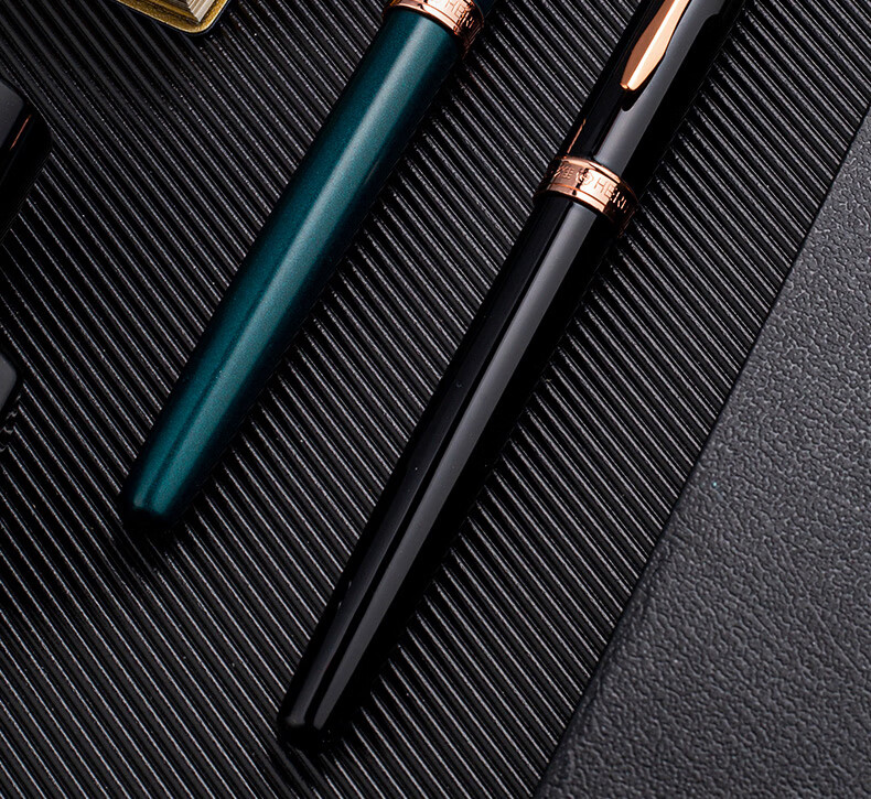 HERO Fountain Pen 850 Black Classic Business Adult Signature Pen Unisex Birthday Gift Iridium Ink Gift Box Set with F Nib 6