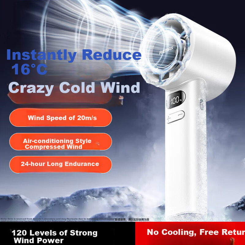 Azeada [2026 New Model | 120-Speed Powerful Airflow] High-Speed Handheld Fan, Mini Portable Desktop USB Fan, Neck-Hanging Long Battery Life Personal Small Electric Fan for Student Dormitory And Office
