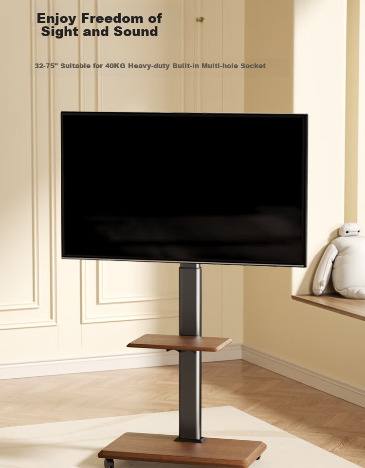 Enlipu TV Stand for 32-75 Inch, Floor-Standing TV Bracket, No Drilling Required, Movable Floor TV Stand Compatible with Multiple Brands of TVs 2