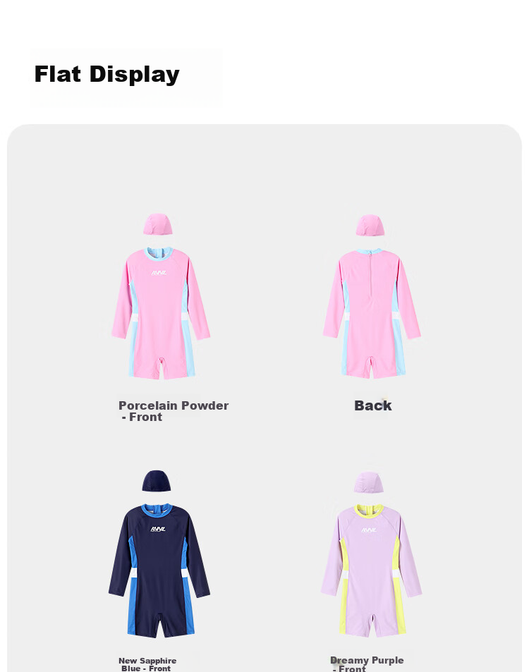 Annil Children's Clothing, Boys And Girls One-Piece Swimsuit, Long-Sleeve Shorts Set, 2025 Summer New Style, Elastic Waist, Form-Fitting 11