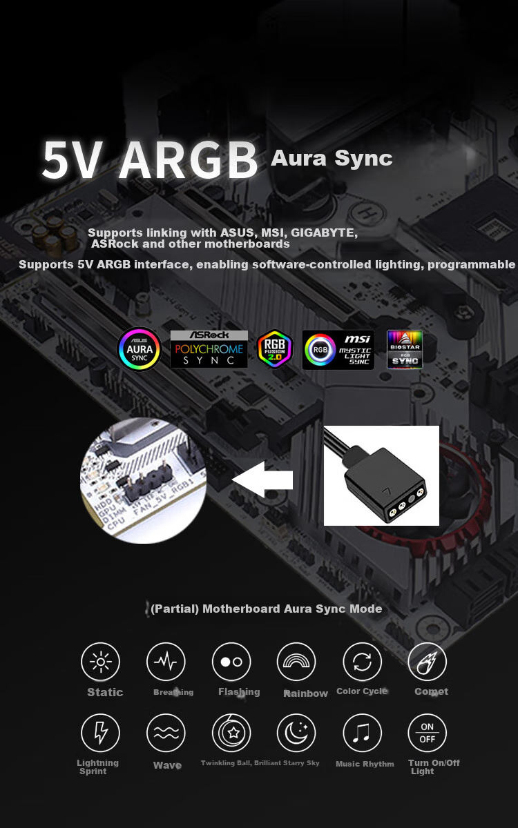 KELEPU M.2 Solid State Cooling Vest, SSD Heat Sink, PS5 Aluminum Alloy Cooler with ARGB Sync, Snow Mirror, White 6