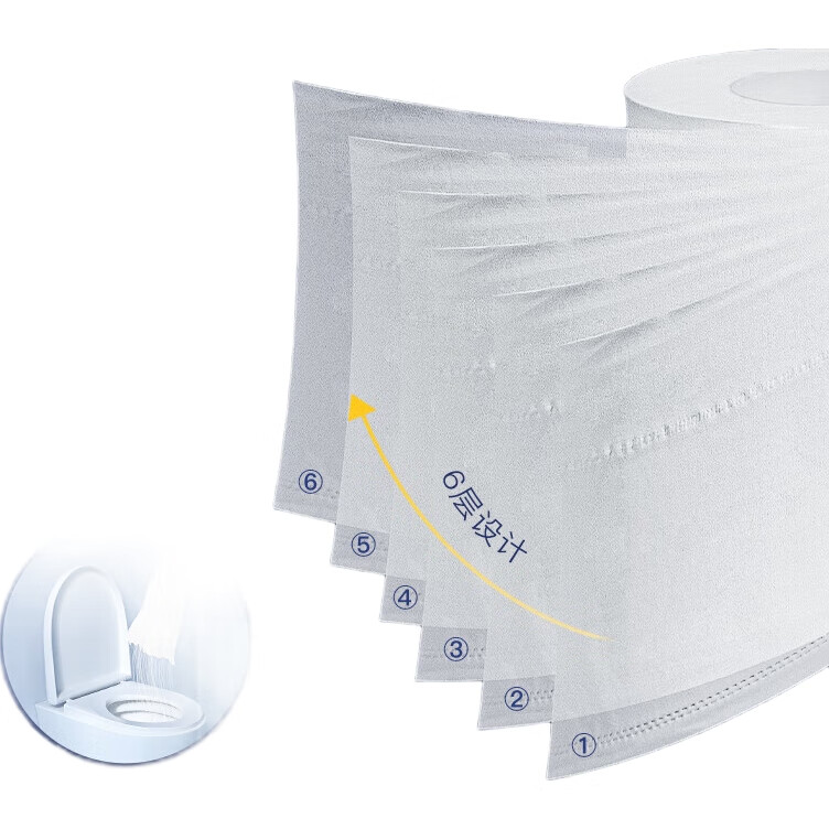Туалетная бумага Lam pure XPLUS Member Co-Branded Core Roll, 6-слойная, 150 г * 27 рулонов, утолщенная, в упаковке, бумажная