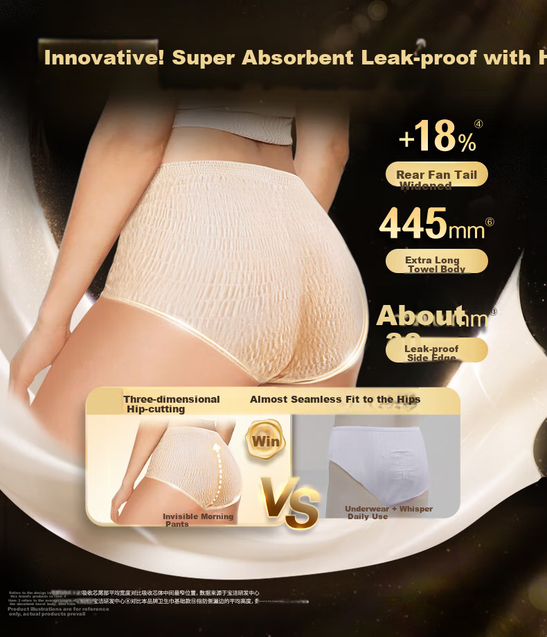 Hushubao Invisible Adhesive Shorts XL Plus Size 8 Pieces, Comfort Pants, Morning Pants, Sanitary Napkins, Can Be Stuck, Sleep Pants, Suitable for Postpartum Use 4