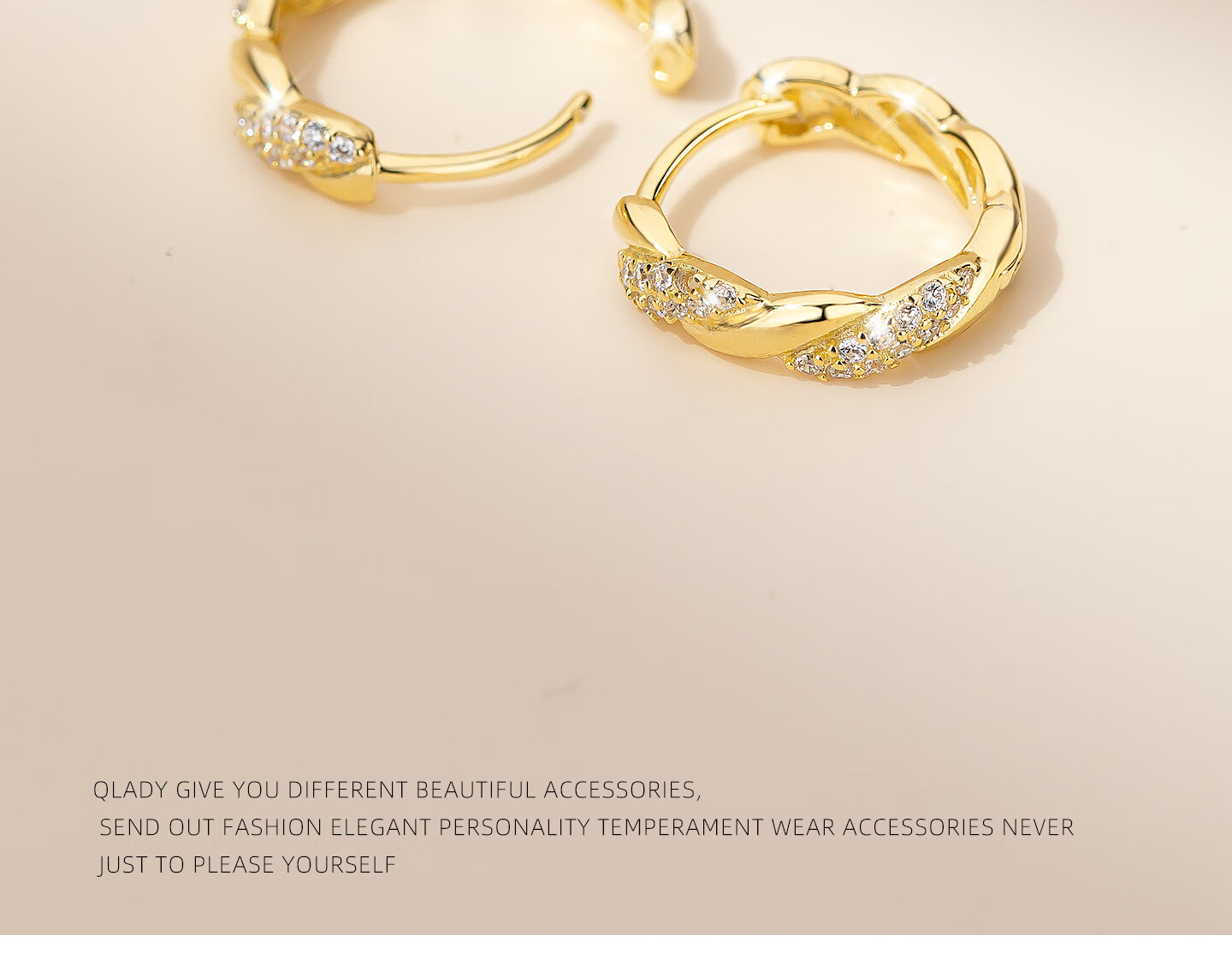 Qlady Wrapped Silver Earrings, Gold Earrings for Women, Unique And Beautiful Ear Studs, 2026 New Year Elegant Hoop Earrings Gift 7