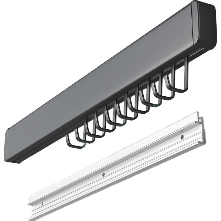 Кухонная полка MAXCOOK MCPJ8442, настенная, без сверления, 50 см, алюминиевый сплав, с крючками