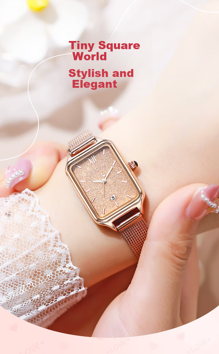 Julius Women's Watch Fashion Gift Box Gradient Starry Sky Calendar Stylish Student Exam Watch Gradient Pink MGBB-1503A 11