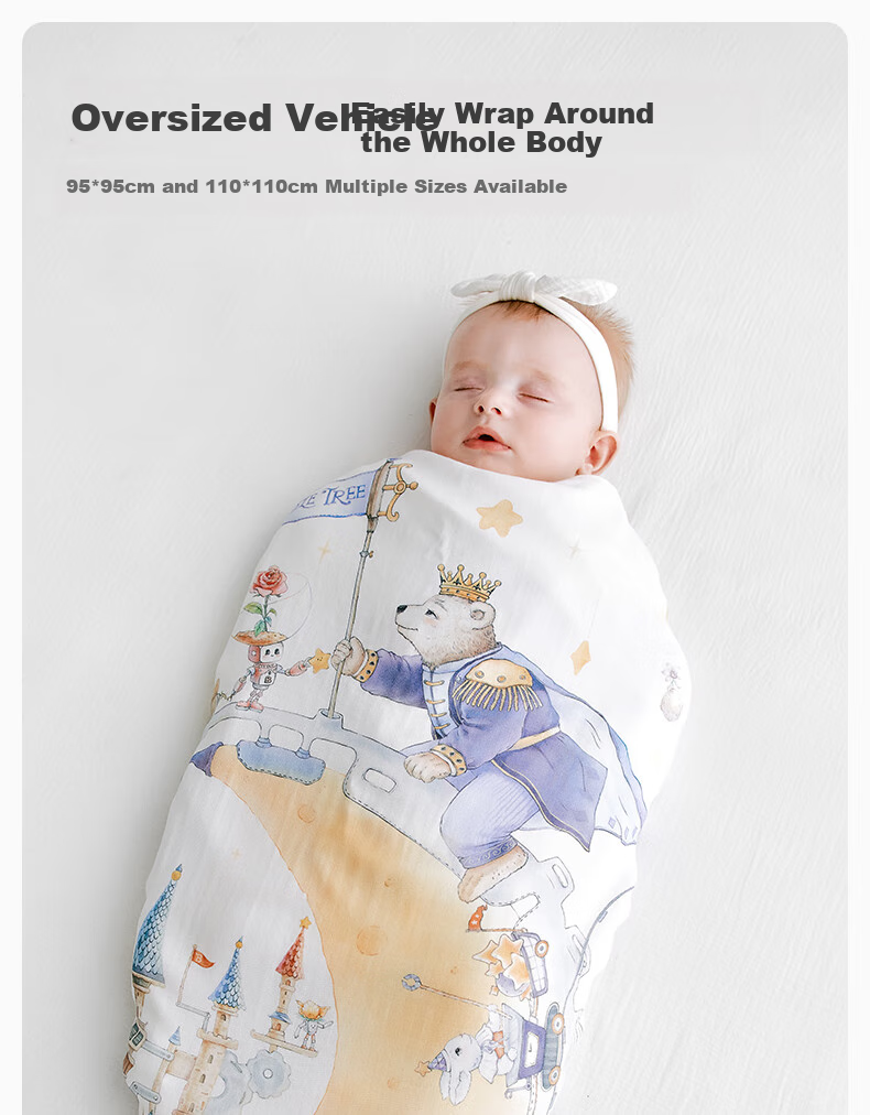 BUBBLE TREE Baby Swaddle Blanket, Thin Summer Style for Newborns, Gauze Swaddling Cloth, Maternity Ward Wrap, Spring And Summer Use 8