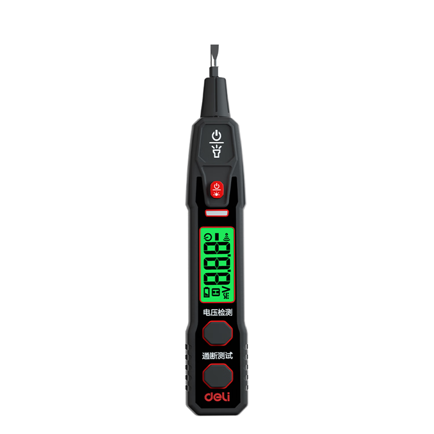 Deli Smart Dual-Use Voltage Tester Pen Multifunction Wire Break Detector Digital Display Electrician Induction High Voltage Tester Pen