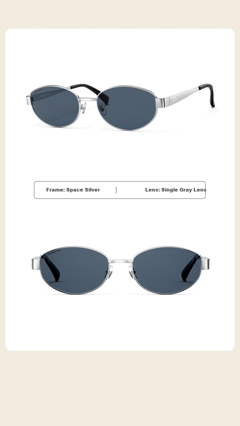 PARZIN Sunglasses for Women, Zhou Ye's Style [Qianjin Glasses], Vintage Style Eyeglasses, Driving Sunglasses for Men, Gift PZ8387 14