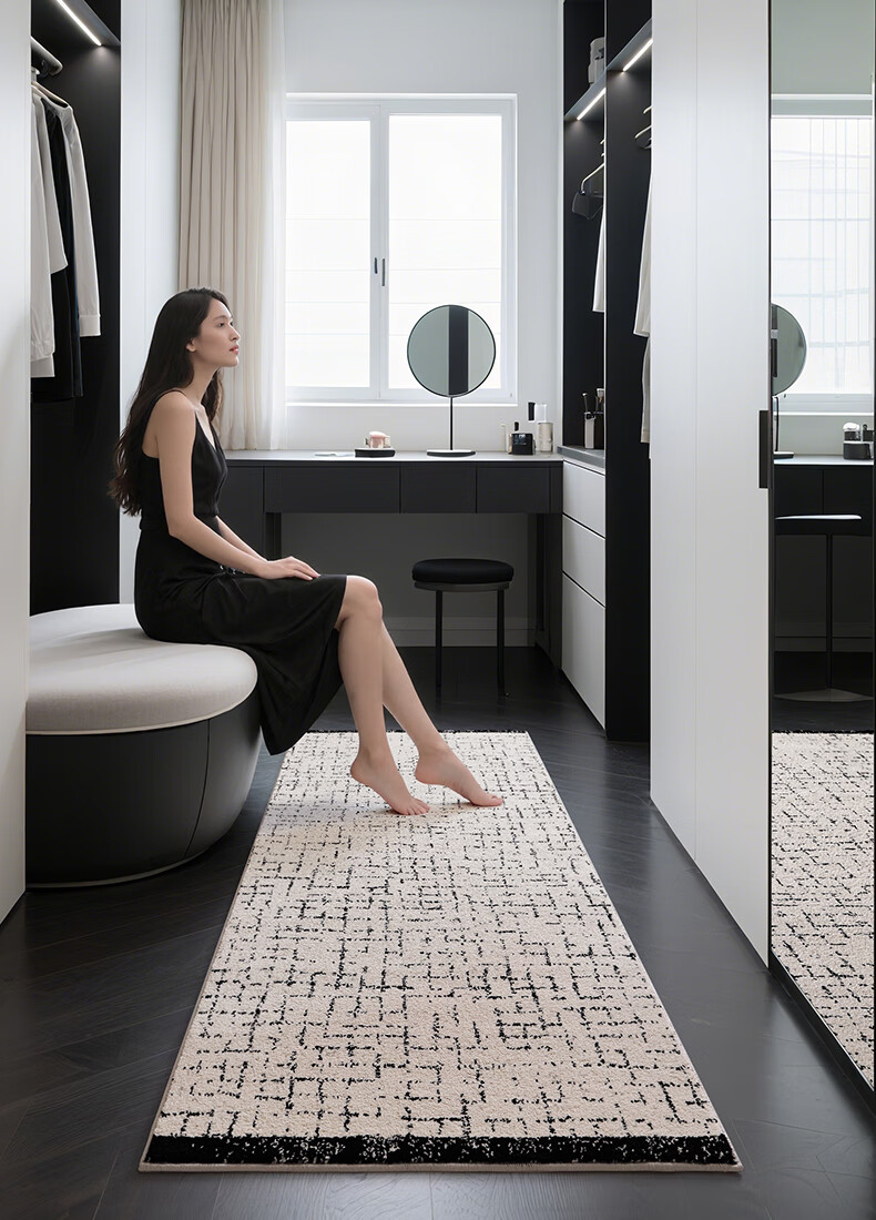 Dajiang Bedside Rug, No Glue, Zero Formaldehyde, Long Strip Bed Mat, Bedroom Carpet, Bedside Rug, 80x160cm 3