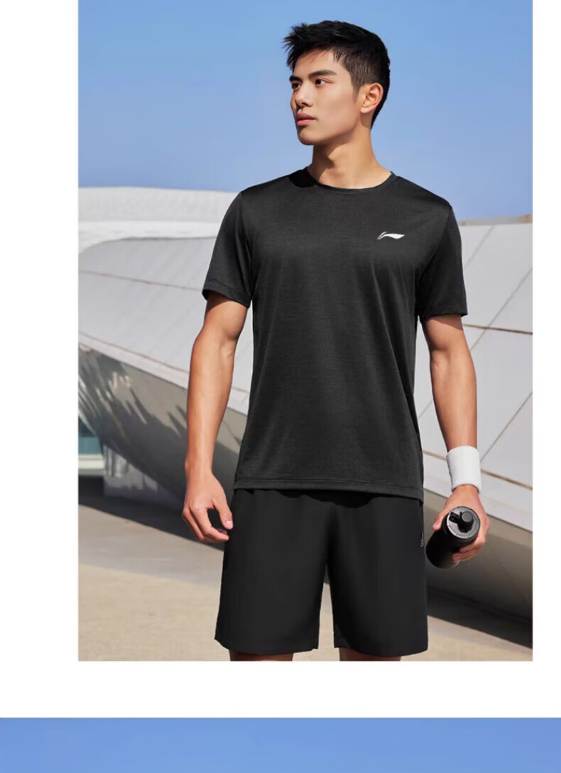 LI-NING Quick-Dry Men's Short Sleeve Summer Breathable Simple AHST575-2-3XL 12