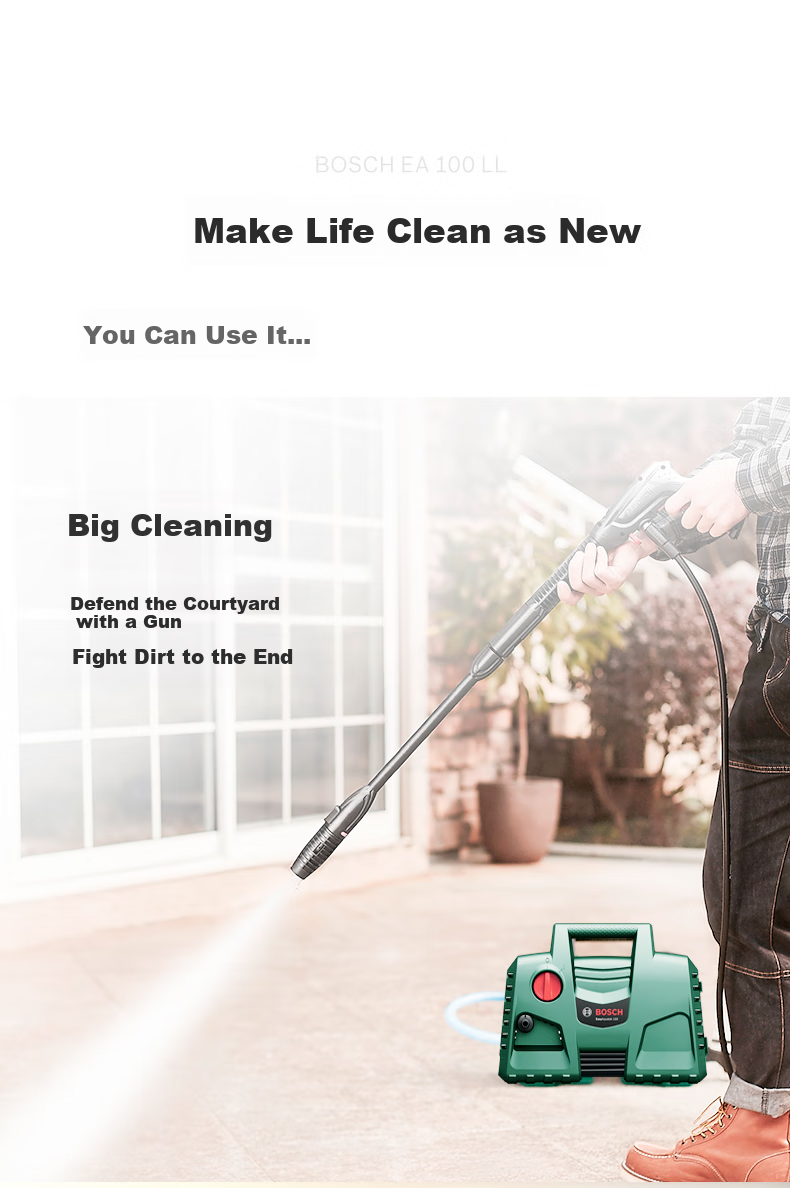BOSCH EA100 Car Wash Machine High-Pressure Washer 220V Small Household High-Pressure Water Gun Water Pump Portable Device High Power 11