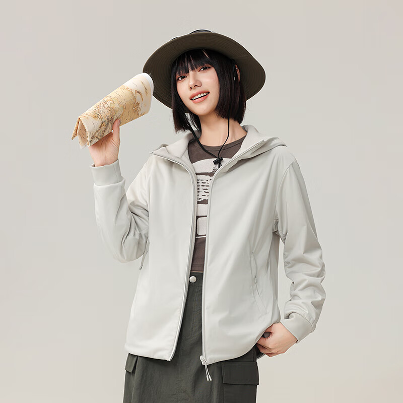 SNOWFLYING Women's Hooded Jacket 2025 Fleece Waterproof Softshell Lined Sweatshirt Sea Blue L165