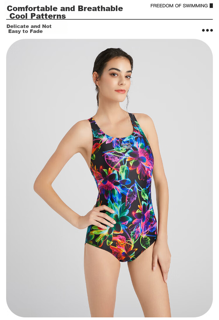 Arena Women's Sleeveless One-Piece Triangle Swimsuit, Backless, Slimming, Comfortable, Form-Fitting, Suitable for Hot Springs, Swimming Training, Professional Chlorine-Resistant 6