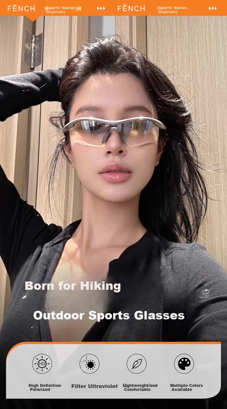 FENCHI Night Riding Outdoor Sports Cycling Sunglasses for Women, Hiking Protective Goggles, Windproof Glasses, Headband Sunglasses for Men, Running Maratho 2