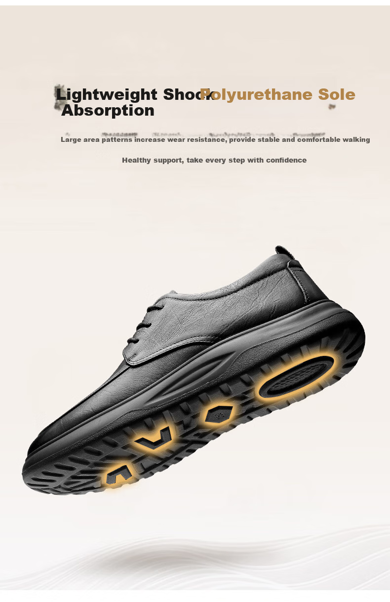Qiangren Business Casual Men's Shoes, Soft Sheepskin Upper, Wide Fit Work Leather Shoes, Comfortable for Feet, JDA87557, Black, Size 42 8