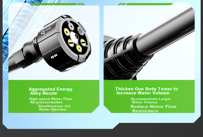 HUIDUODUO Car Wash Pump Water Spray Gun with Hose Rechargeable High-Pressure Garden Cleaning for Ground and Air Conditioner Long Range 16