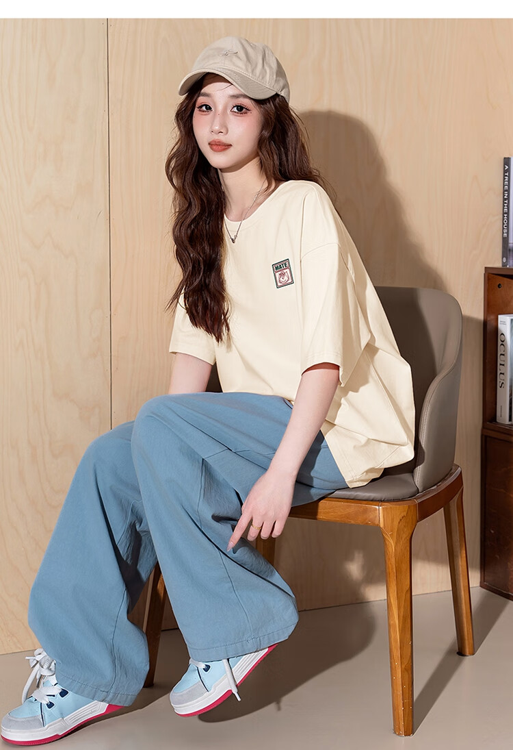 TonLion 2025 Summer Women's Snoopy Collaboration Mid-Length Short Sleeve T-Shirt 11