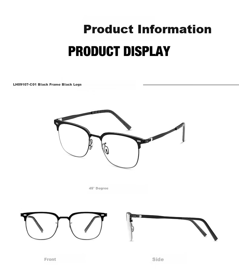 ZEISS Thin Steel Series | Ultra-Light Semi-Rimless Business Eyeglasses for Men, Professional Anti-Blue Light And Anti-Radiation, Compatible with ZEISS Lenses 6
