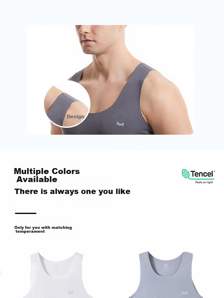 MiiOW Modal Men's Tank Top, Lightweight Summer Undershirt, Athletic Sleeveless Vest, Quick-Dry Seamless Underwear for Me 13