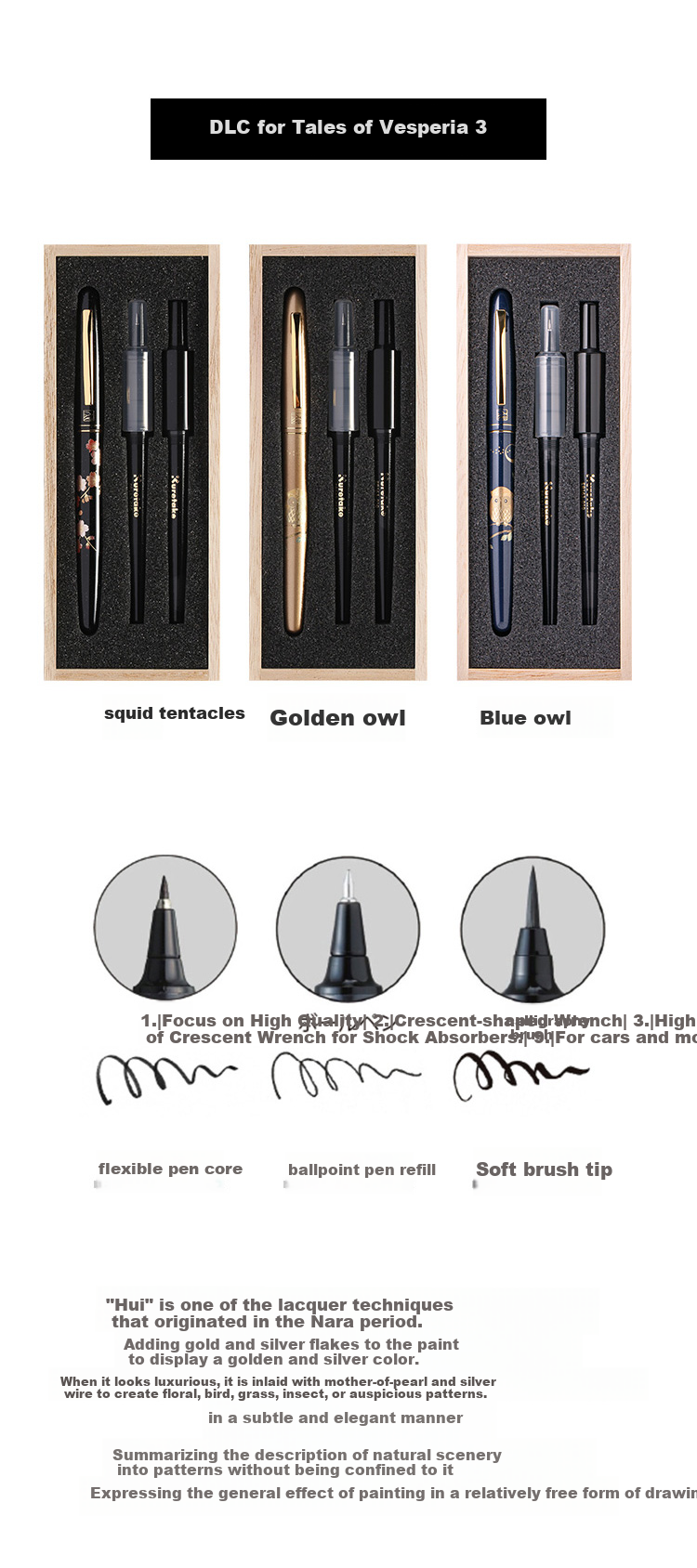 KURETAKE Japanese Imported Calligraphy Brush Pen Refill for Scientific Writing, Specialized Replacement Pen Core, Brush Refill, Black, ER163-010 7