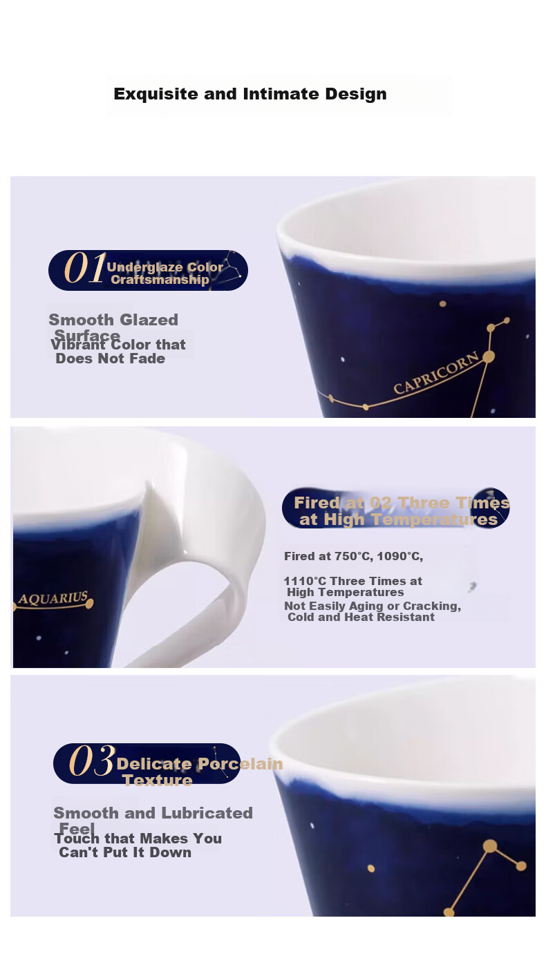 Villeroy & Boch Mug, Zodiac Cup, Coffee Cup, Premium Couple Cups, Water Cup, Ceramic Cup, Wedding Gift, Leo Zodiac, 300ml 3