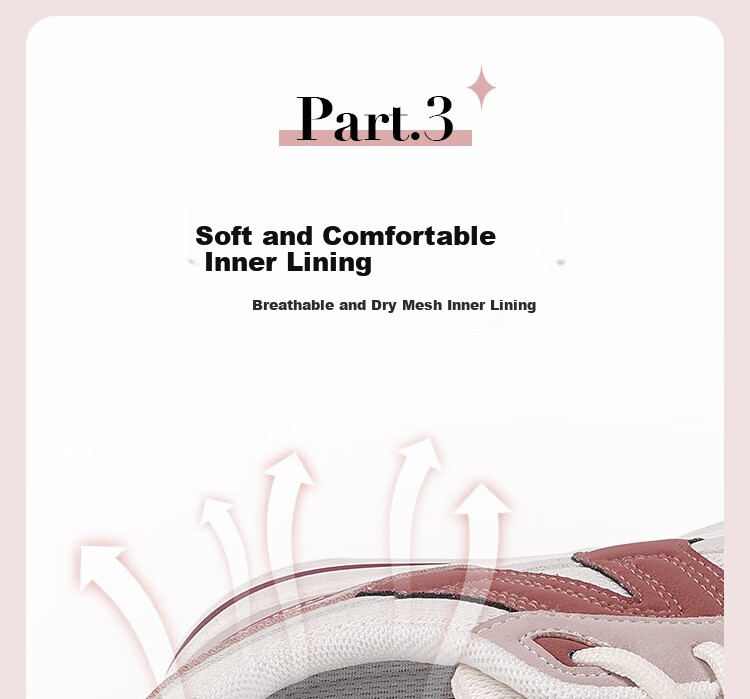 Huili Official Women's Sneakers, New Trendy Shoes for Spring 2026, Pink, Size 35 11