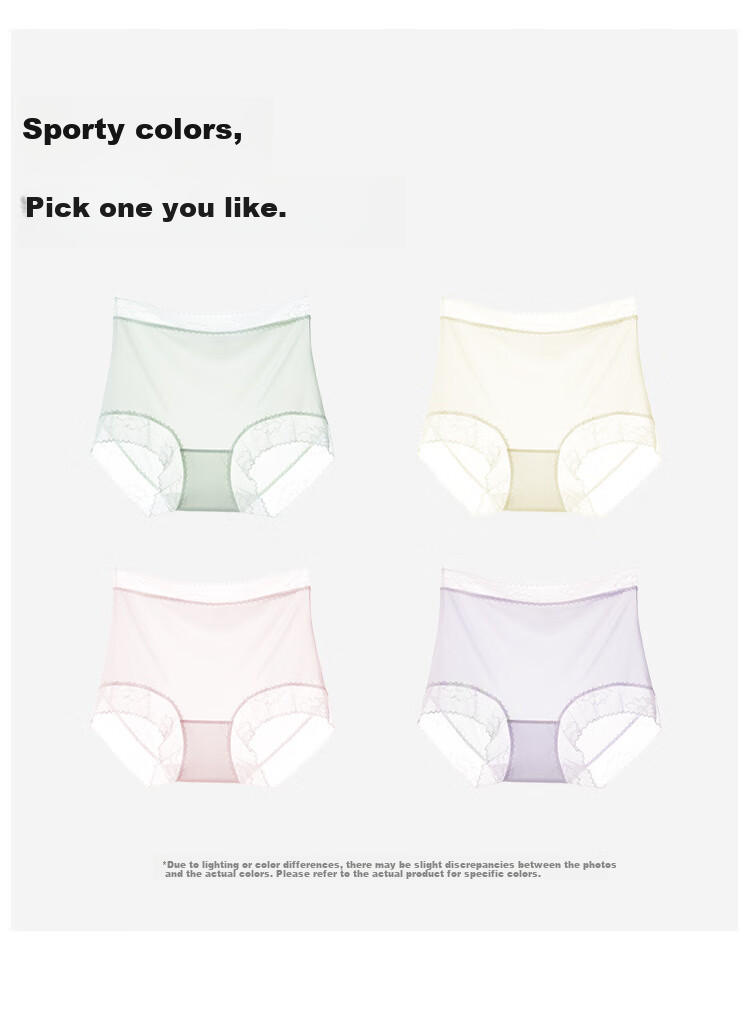 GRACEWELL New Spring And Summer High-Waisted Ice Silk Light Shaping Women's Underwear, 7A Antibacterial Crotch, Hip-Hugging, No Wedgie, Breathable Triangle Panties 10