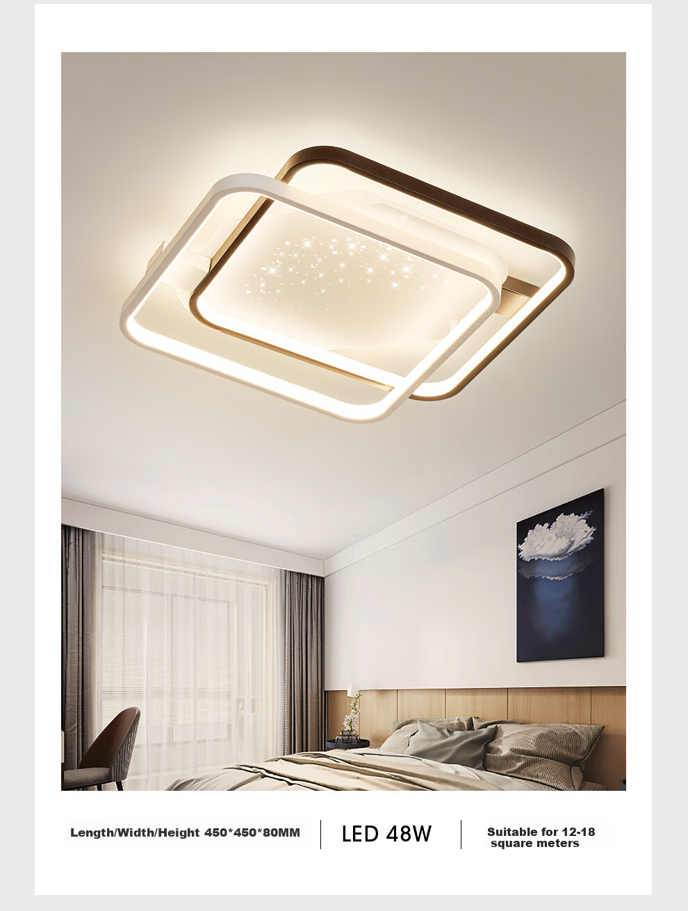 NVC Living Room Ceiling Light Set, Modern Zhongshan Simple Nordic Creative Starry Atmosphere Starlight Shower with Installation Included 9