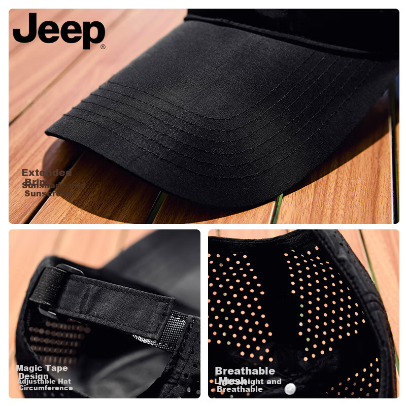 JEEP Baseball Cap for Men And Women, Summer Mesh Quick-Dry Sun Hat, Sports Casual Hiking Cap
