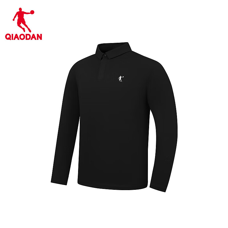 Jordan Men's Long Sleeve Polo Shirt Autumn Business Casual Middle-aged Dad Collar Base T-shirt