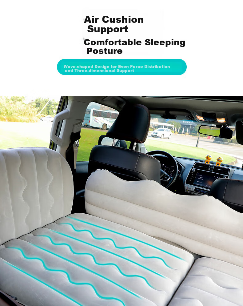 Adandyish Storage Bench Three-Sevenths Car Inflatable Bed, Car Sleeping Pad, Rear Seat Travel Mattress, Gray 10