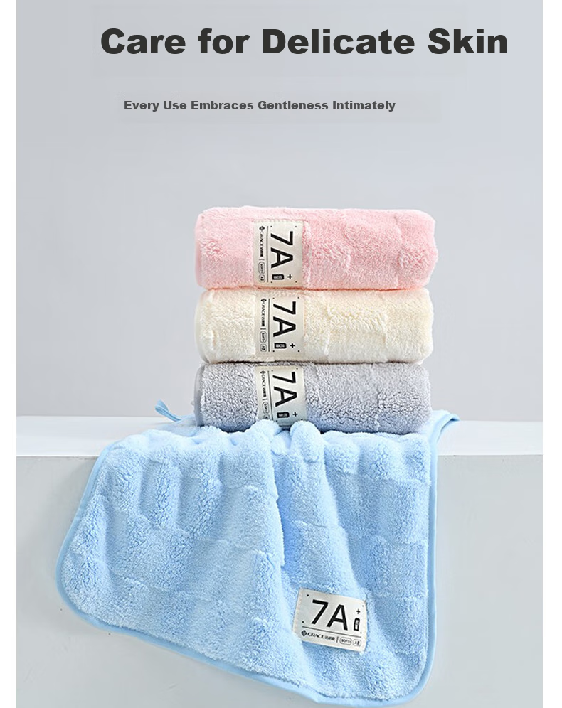 Grace Jieliya 10A Antibacterial Extra Large Soft A-Class Unisex Bath Towel Absorbent Face Wash Towel 4-Pack Sports 8