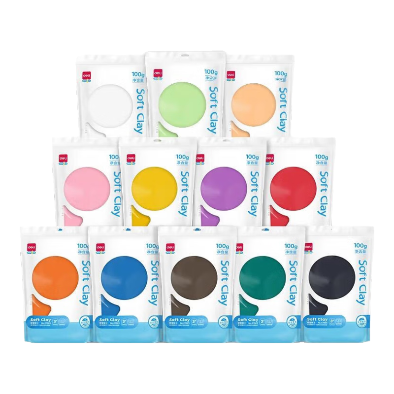 Deli 12-Color Heavy Clay, Ultra-Light Modeling Clay, DIY Play Dough, Children's Back-To Toy, Birthday And School Gift, 67865